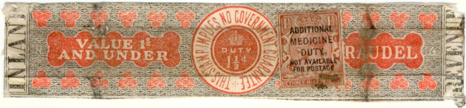 Medicine duty label (with stamp) 150